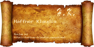 Haffner Klaudia névjegykártya